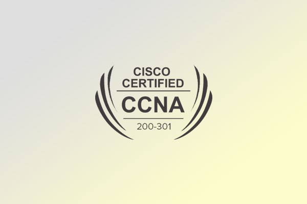 Cisco certified cna logo on a yellow background.