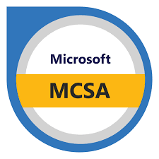 Get job in IT sector with the Microsoft MCSA logo.