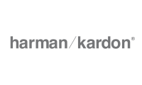 Harman kardon logo on a green background.