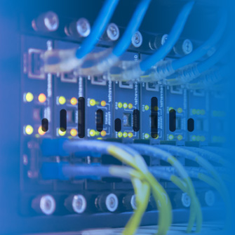 A close up image of a network of wires and cables.