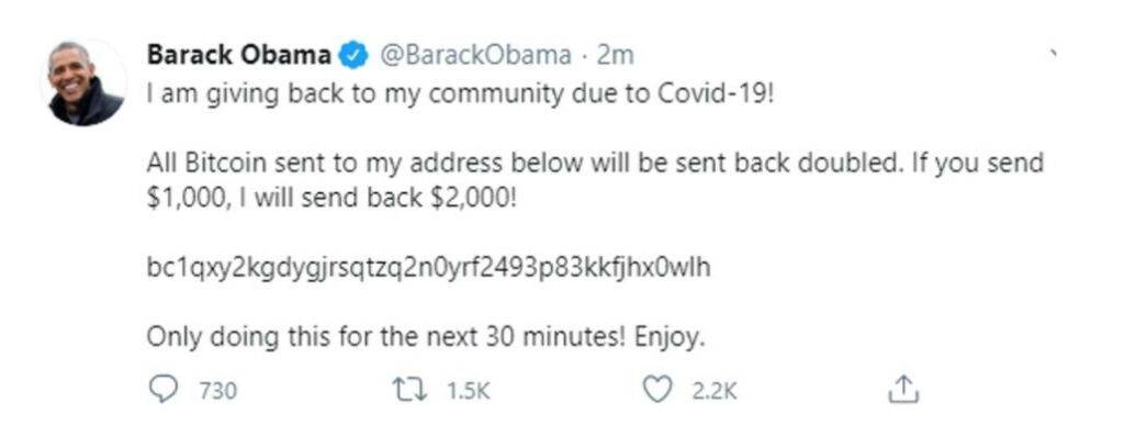 Barack Obama tweets a picture of himself, raising concerns about potential cloud vulnerabilities.