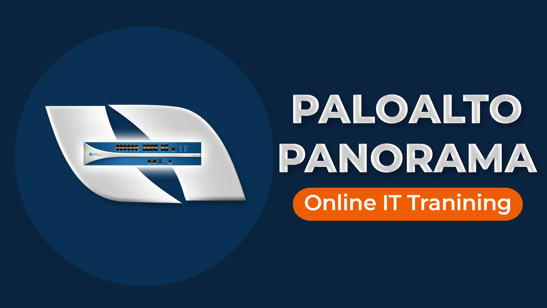 A logo with the words palo alto panorama online it training.