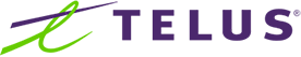 A purple and green logo with a green and purple background.