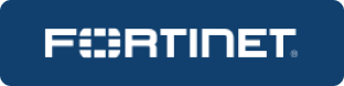 Fortinet logo on a blue background.