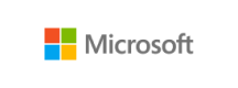 Microsoft logo on a white background.