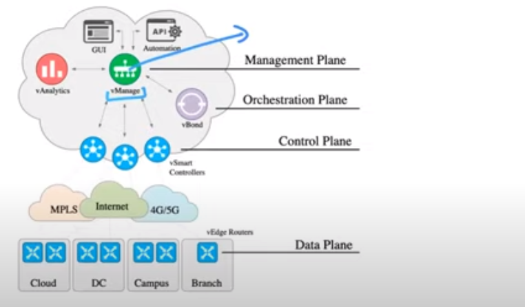 A diagram of a cloud management platform for viptela sd-wan.